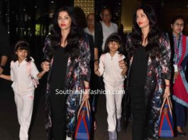 aishwarya and aaradhya at airport