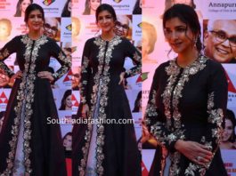 lakshmi manchu black dress at anr national awards