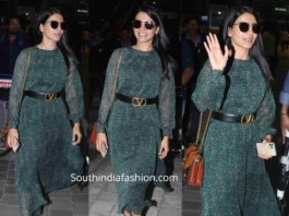 samantha akkienni dress at hyderabad airport