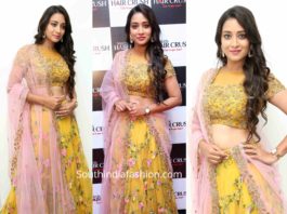bhanu sri in yellow lehenga