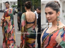 deepika padukone in multi color sabyasachi saree chhapaak promotions indian idol