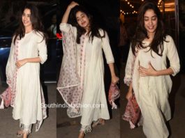 janhvi kapoor in a white salwar kameez