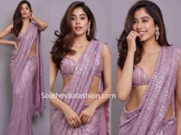 janhvi kapoor in sequin saree at a wedding (2)