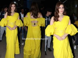 kriti sanon yellow saree panipat promotions kapil sharma show