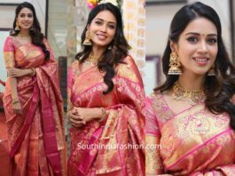 nivetha pethuraj in kanjeevaram saree at chandana brothers exhibition