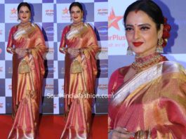 rekha in pink kanjivaram saree at star screen awards 2019 (2)