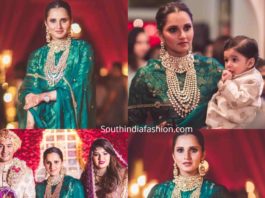 sania mirza in green sharara at her sister anam mirza wedding