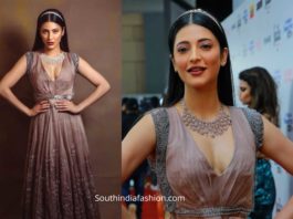 shruti haasan in grey gown at filmfare awards south