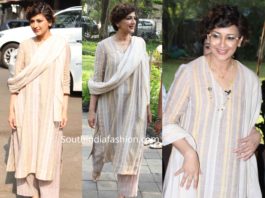 sonali bendre in striped salwar suit