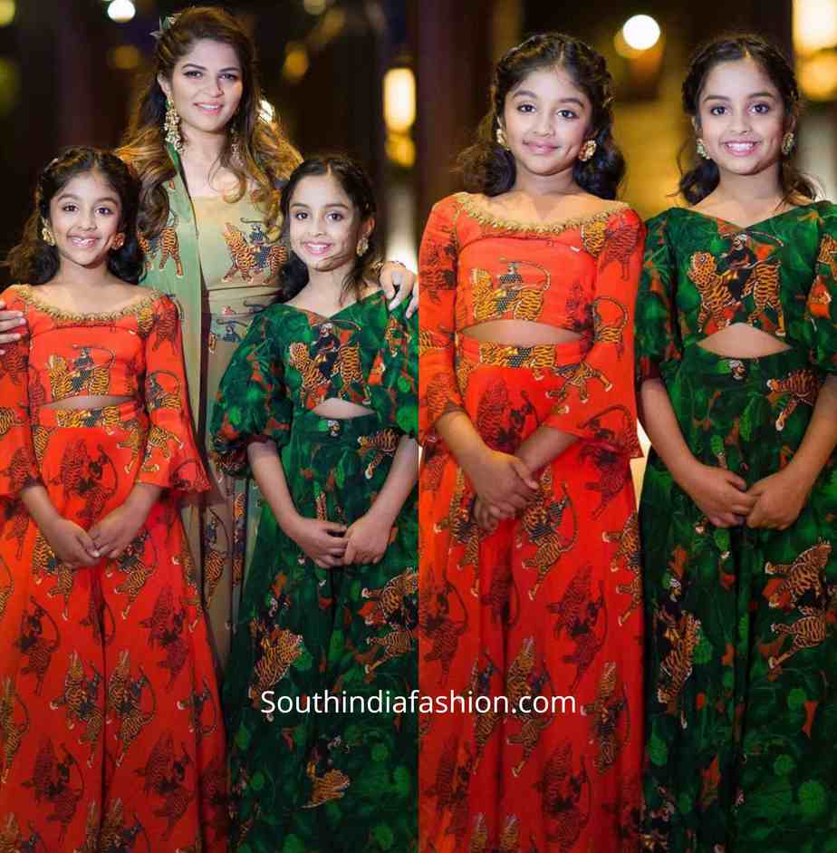 viranica manchu and her daughters in masaba lehengas