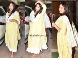 janhvi kapoor casual yellow salwar kameez