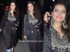 kajol in black kurta with jeans