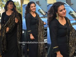 kajol in black salwar kameez at tanhaji screening