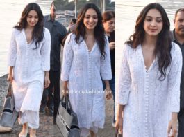 kiara advani in casual white kurta palazzo set