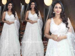 nivetha pethuraj in white lehenga at ala vaikunthapuramlo musical concert