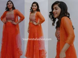 punarnavi in orange lehenga