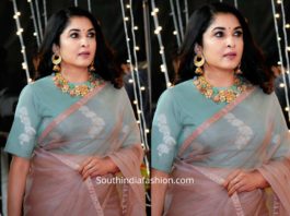 ramya krishnan in organza saree at zee cine awards tamil 2020 (1)