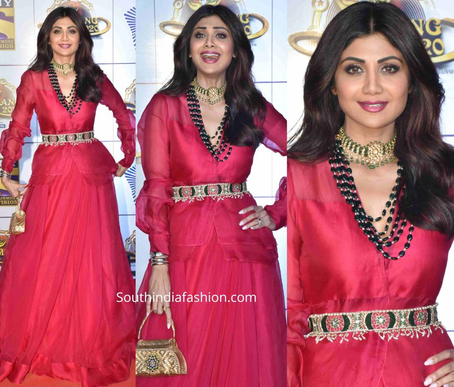 shilpa shetty in pink lehenga at umang 2020 (2)