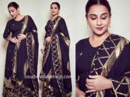 vidya blana in black sharara suit by sukriti aakriti