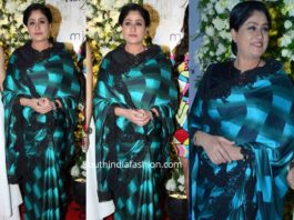 vijayashanti blue black checks saree