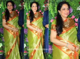 Rashmi Thackeray in green silk saree at armaan jain wedding