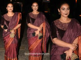 divya dutta in silk saree at thappad screening