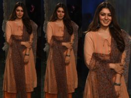 hansika in kurta palazzo seuit at lakme fashion week 2020