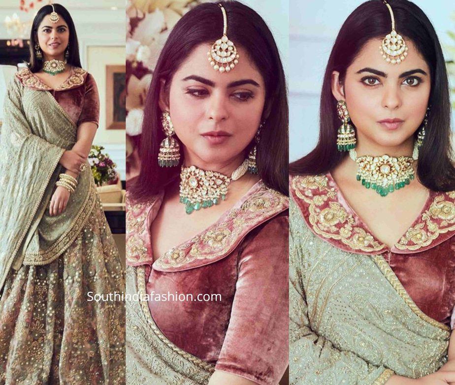 isha ambani in sabyasachi lehenga (1)