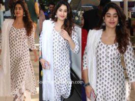 janhvi kapoor in white printed palazzo suit at airport (2)