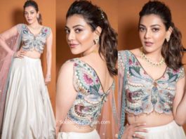 kajal aggarwal in white lehenga at her friend wedding (2)