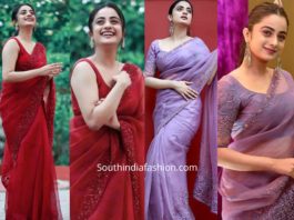 namitha pramod in organza sarees by paris de boutique