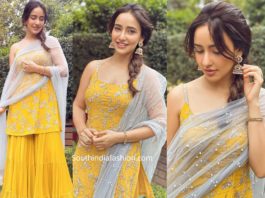 neha sharma in a yellow sharara suit