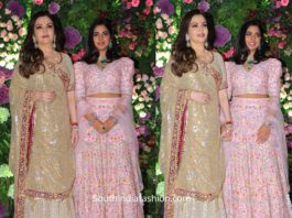 nita ambani and isha ambani lehengas at armaan jain wedding (1)