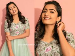 rashmika mandanna green anarkali at bheeshma promotions (1)