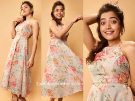 rashmika mandanna in floral printed dress