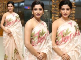 samantha akkineni in jaanu print saree at jaanu thanks meet (2)