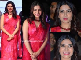 samantha akkineni in red floral saree at jaanu pre release event (1)