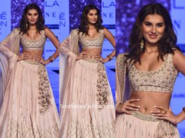 tara sutaria in pink lehenga at lakme fashion week 2020