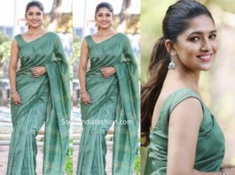 vani bhojan in green saree