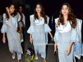 JANHVI KAPOOR CASUAL BLUE PRINTED KURTA SET (1)