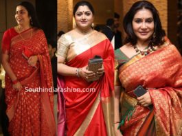 celebrities in silk sarees at jayasudha son wedding reception