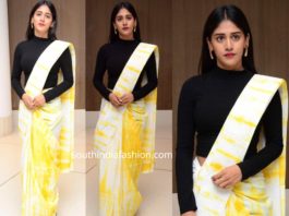 chandini chowdary in saree with crop top at madha movie pre release event