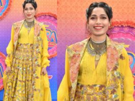 frieda pinto in yellow anamika khanna