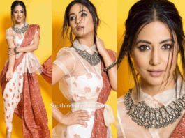 hina khan indo western saree (3)