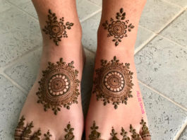 leg and feet henna designs