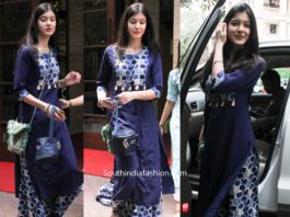 shanaya kapoor casual blue kurta palazzo