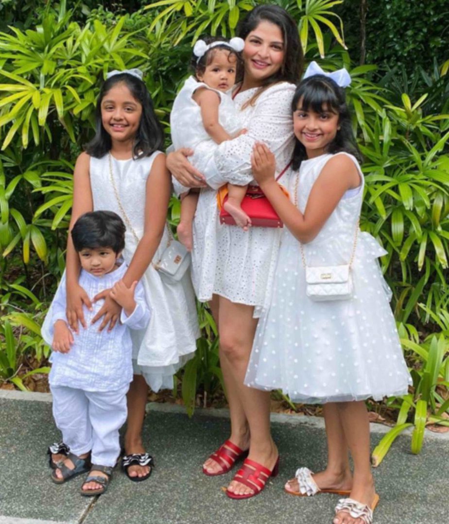 viranica manchu family in whites for easter celebrations