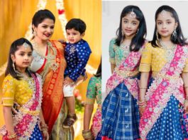 viranica manchu and kids in traditional wear