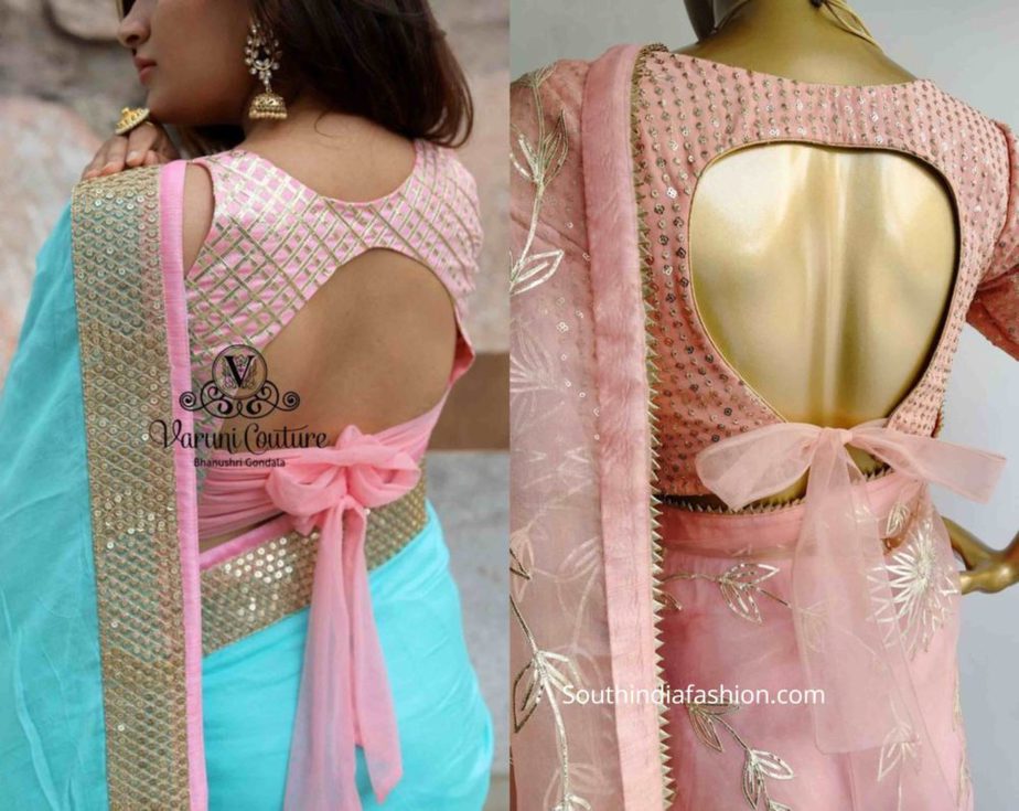 saree blouse with bow back (2)