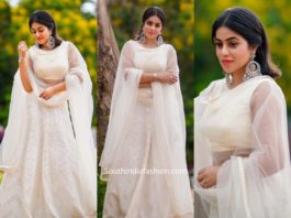 actress poorna white lehenga